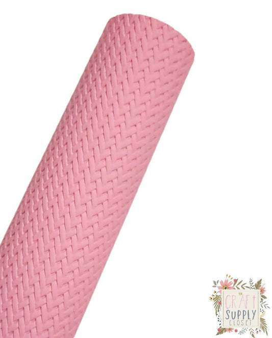 Woven Pink 9x12 faux leather sheet