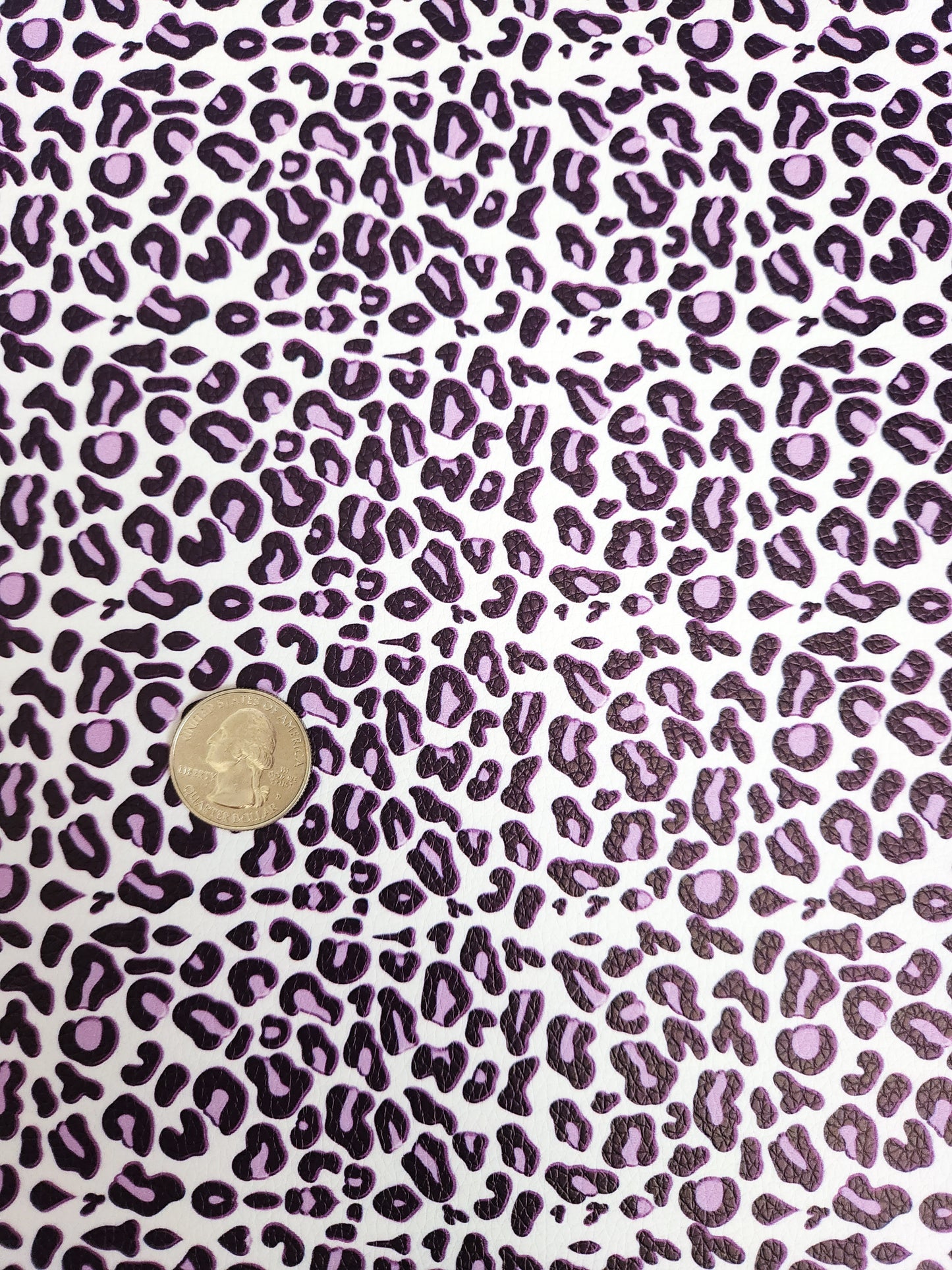 Purple White Cheetah Print 9x12 faux leather sheet