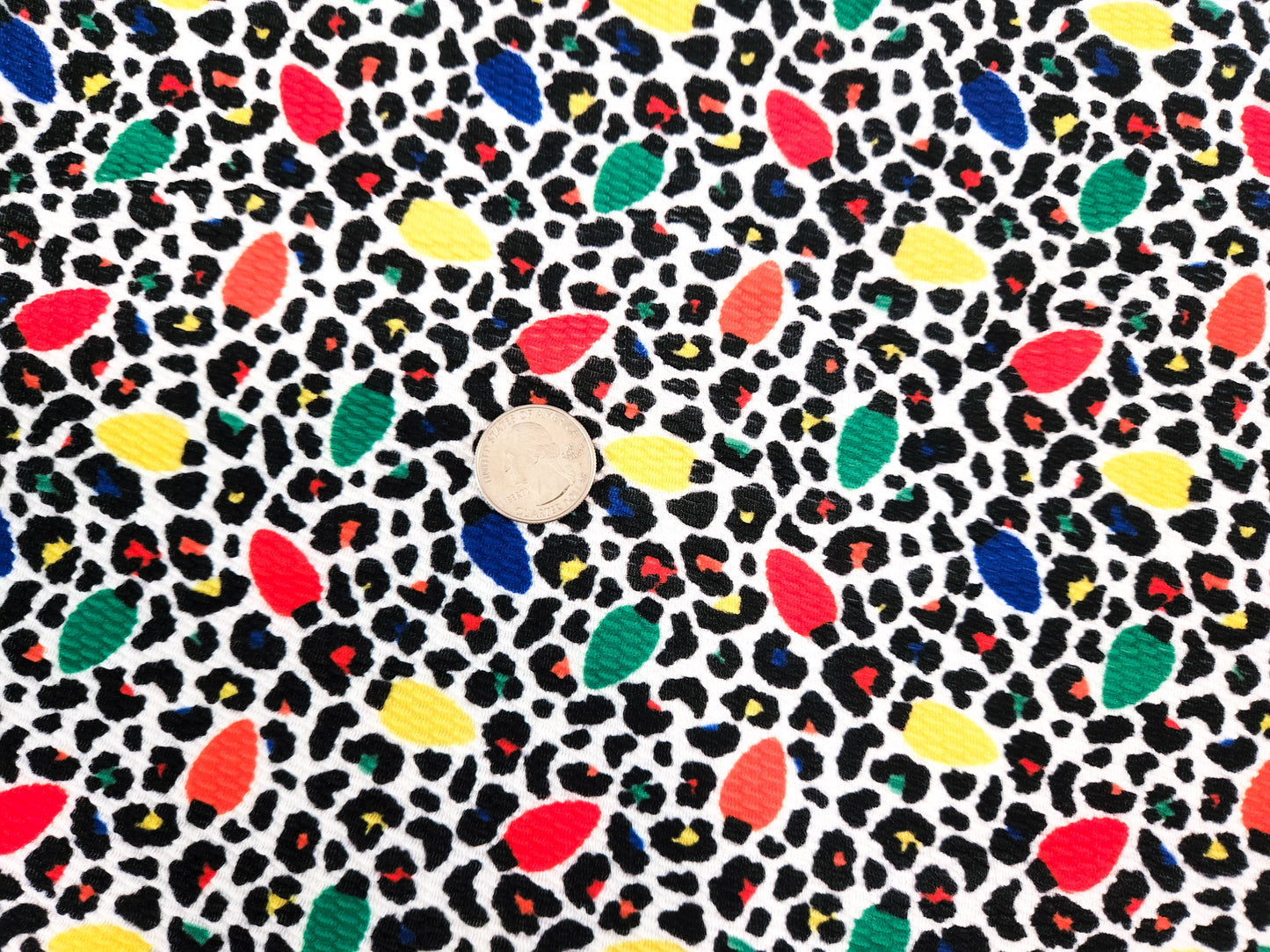 Cheetah Christmas Lights Bullet Fabric Strip