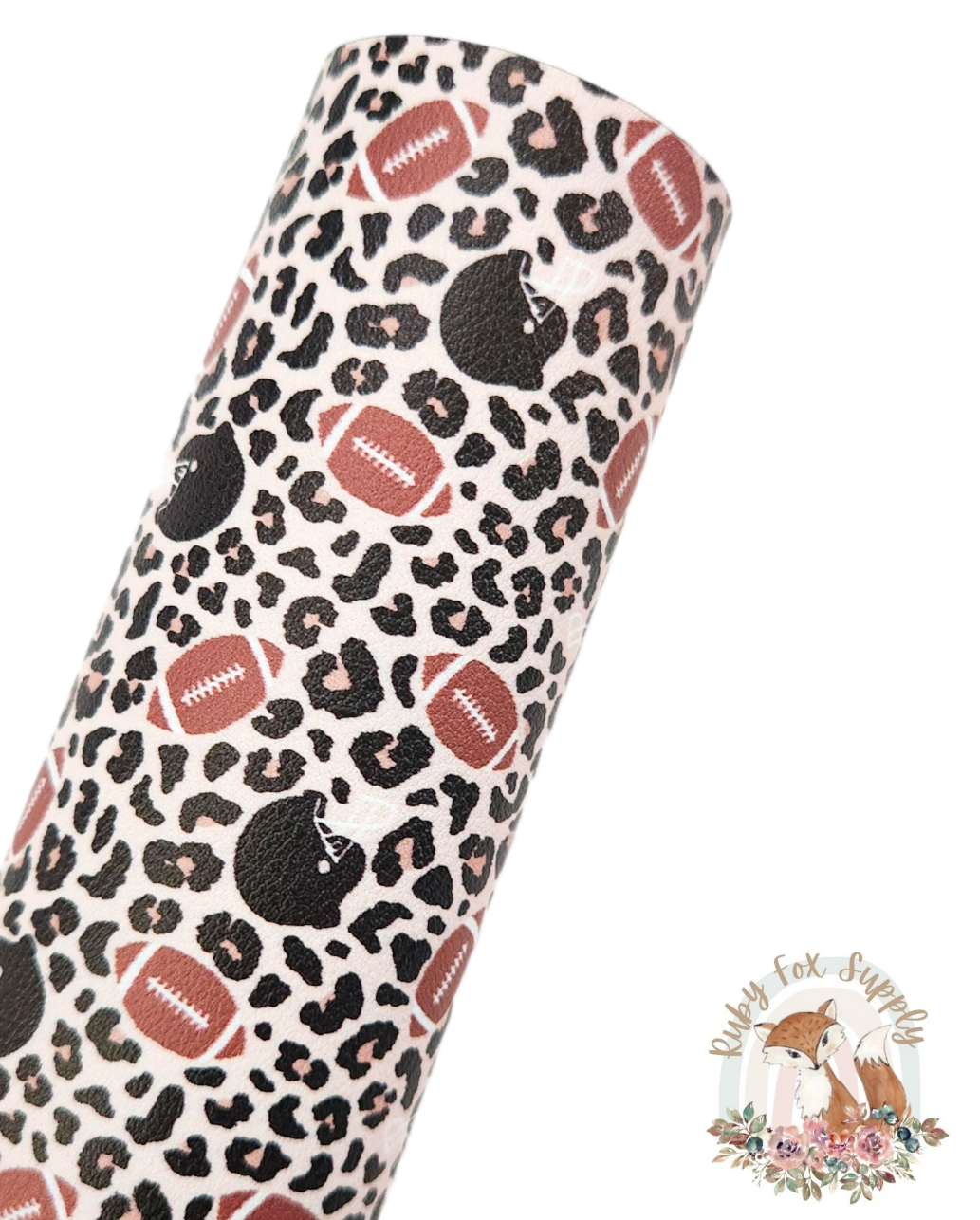 Football Cheetah 9x12 faux leather sheet