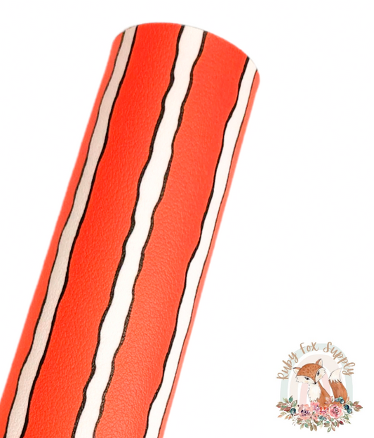 Clown Fish Stripe 9x12 faux leather sheet