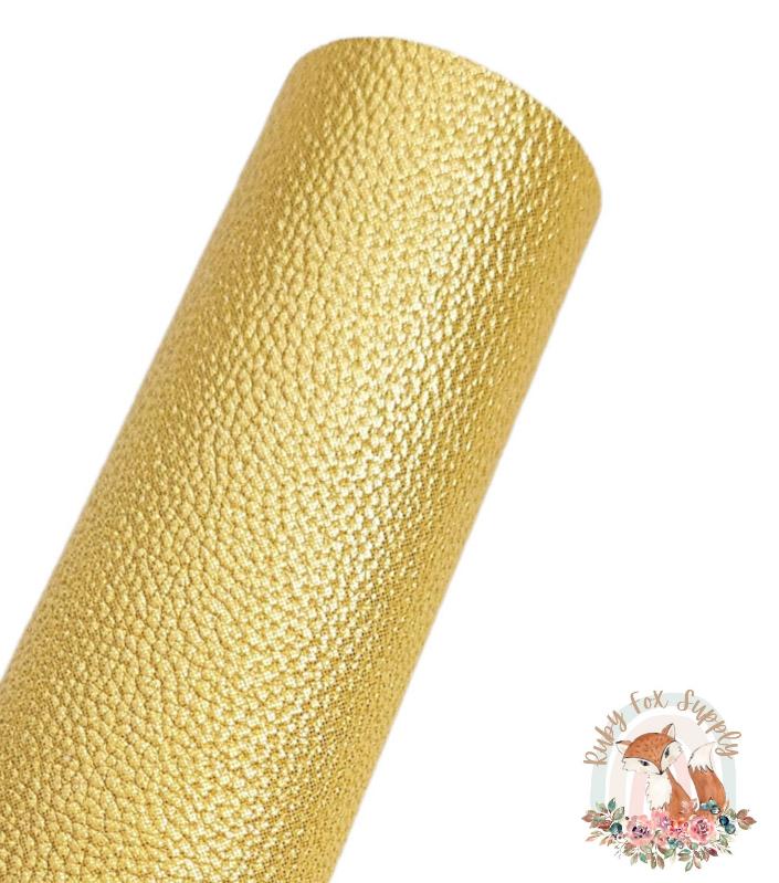 Bright Gold Shimmer Pebbled 9x12 faux leather sheet