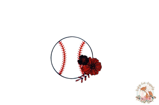 Floral Baseball Resin