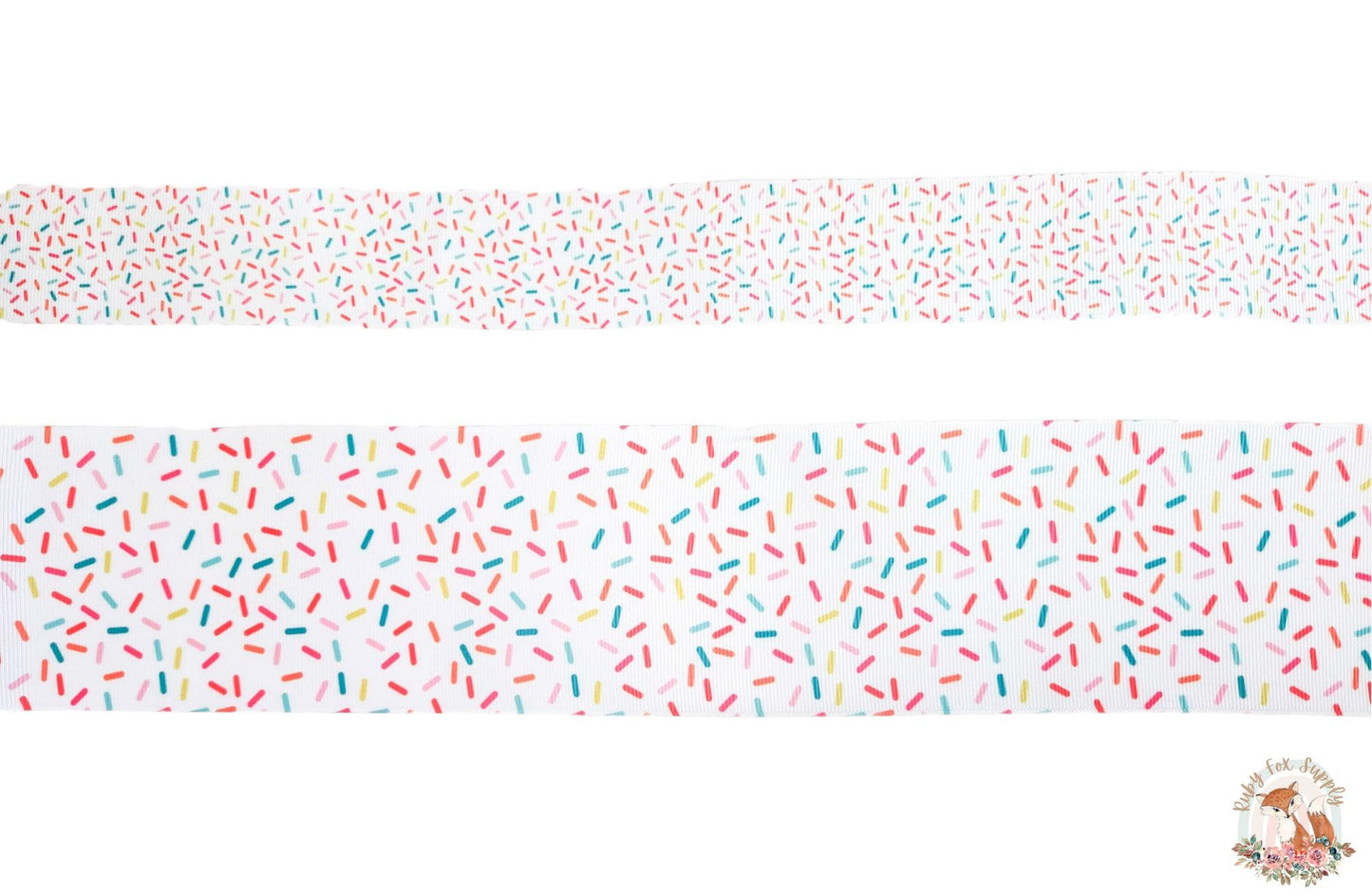 White Sprinkles 3"/1.5" Ribbon