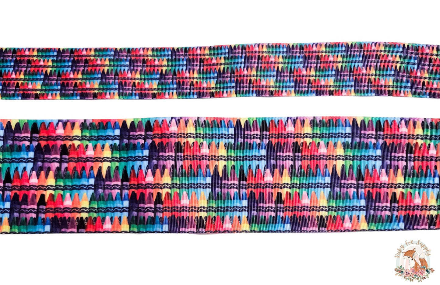 Stacked Crayons 3"/1.5" Ribbon