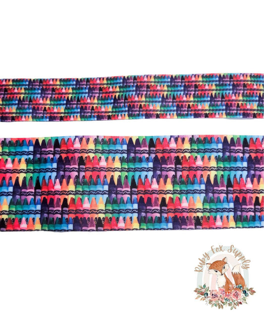 Stacked Crayons 3"/1.5" Ribbon