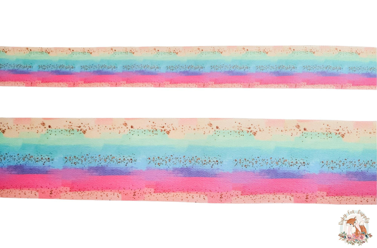 Pastel Rainbow Brushstrokes 3"/1.5" Ribbon