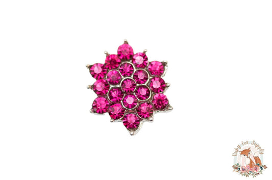 Dark Pink Sunburst Rhinestone