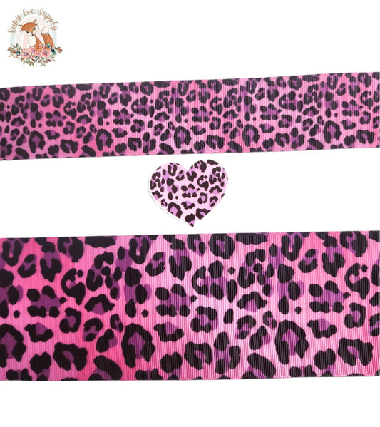 Purple Leopard Print 3"/1.5" Ribbon