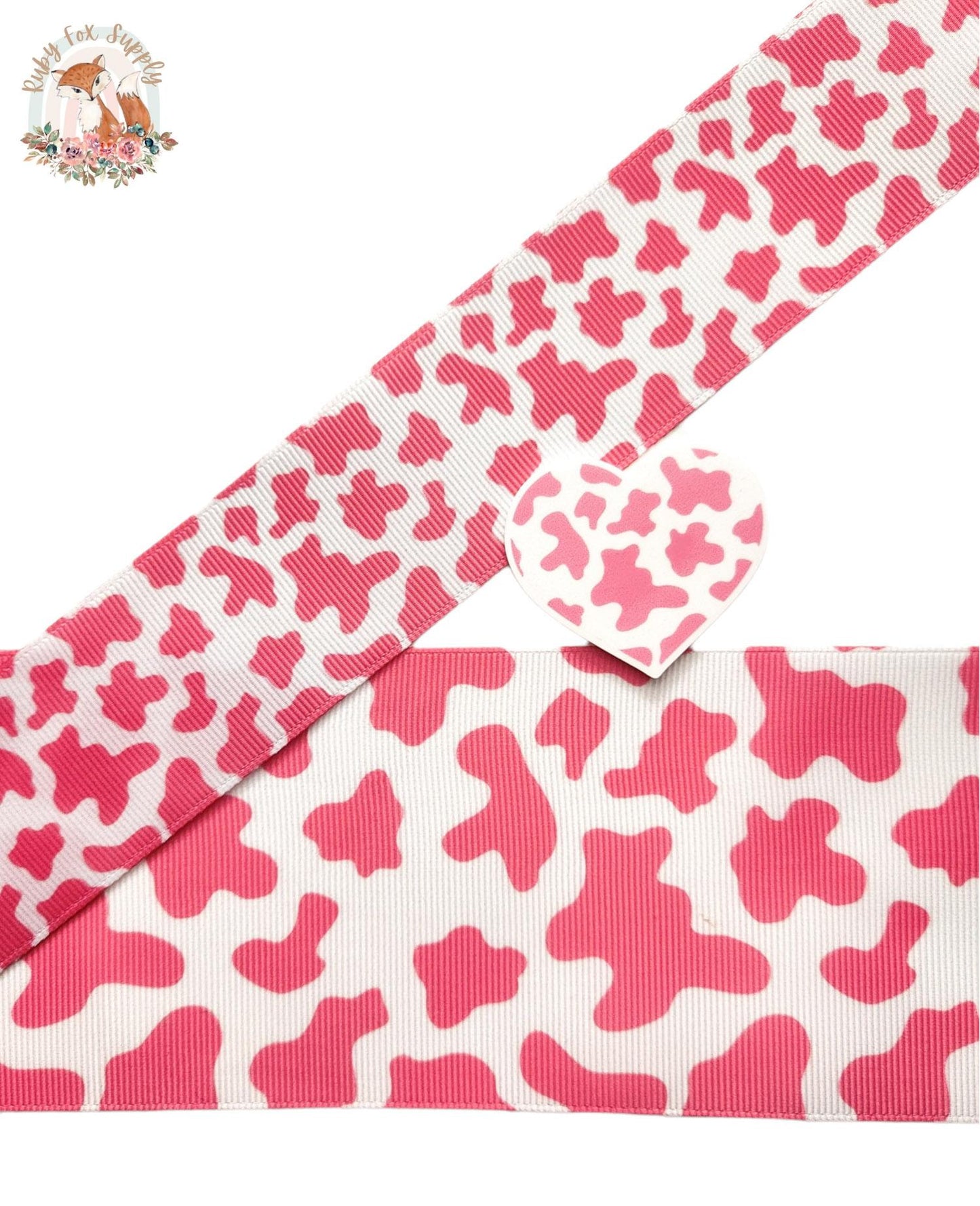Pink Cow Print 3"/1.5" Ribbon