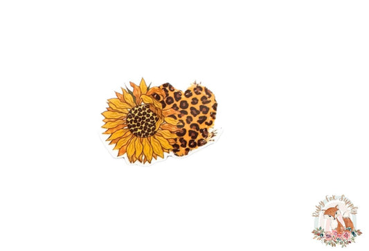Sunflower Cheetah Heart Resin