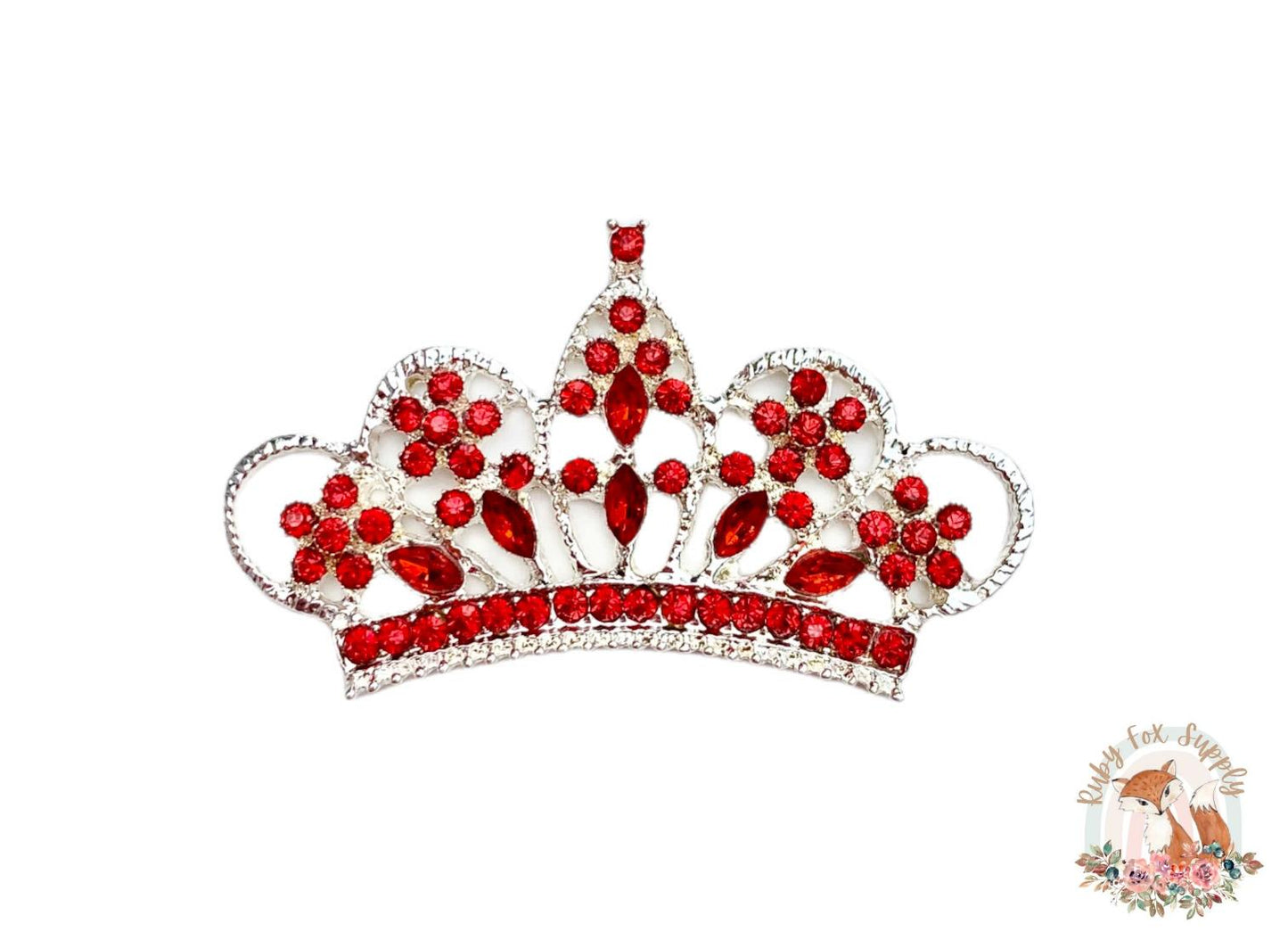Red Princess Crown Rhinestone - Flat Back