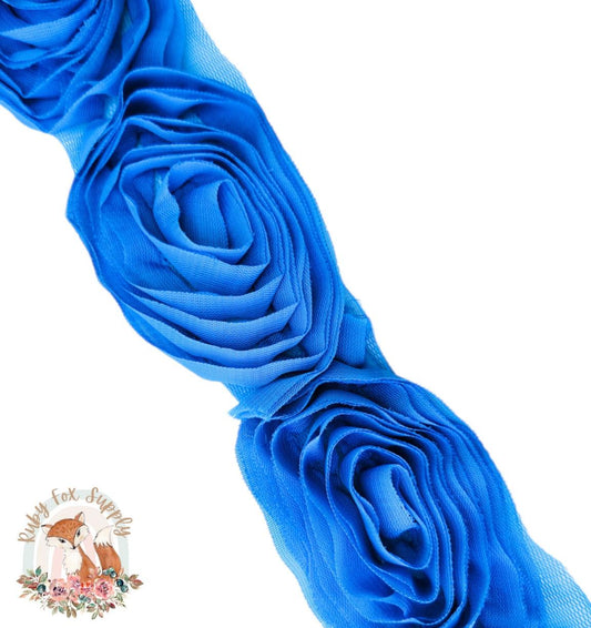 Blue Swirl Chiffon Flower - 10 flowers