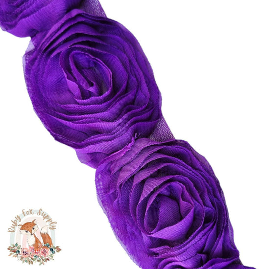 Purple Swirl Chiffon Flower - 10 flowers