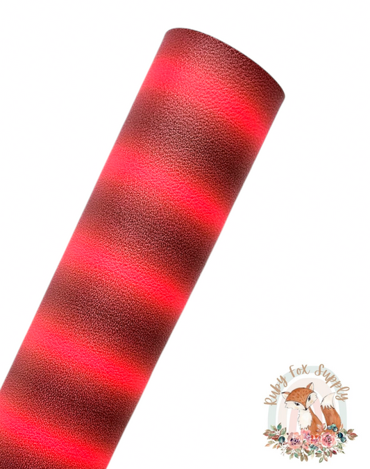 Red Ombre Stripe 9x12 faux leather sheet