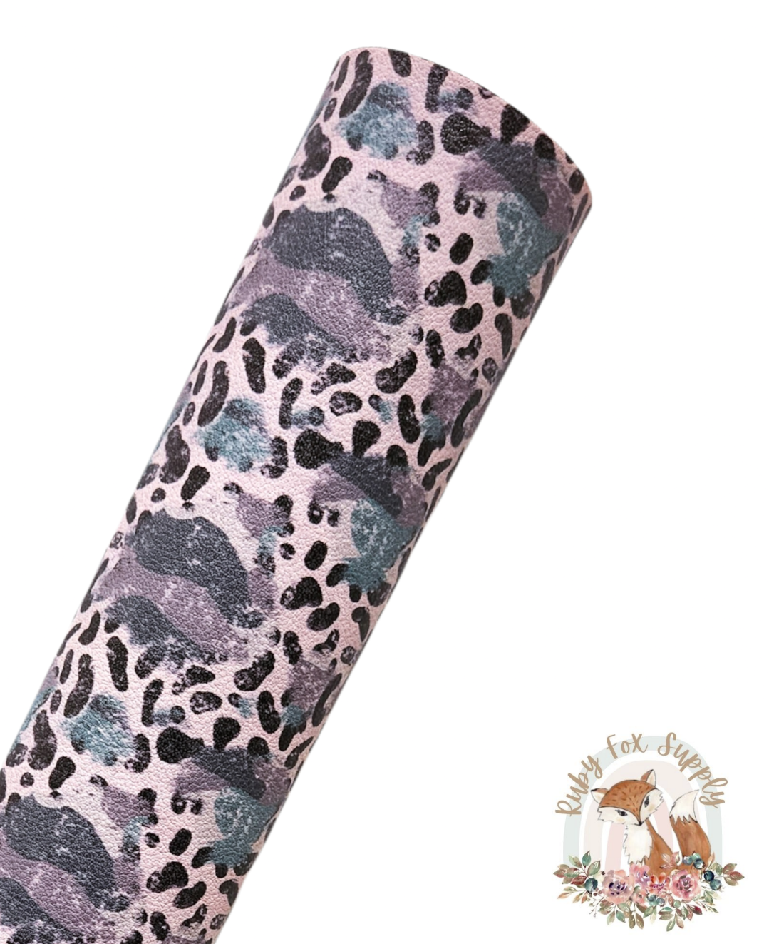 Leopard Camo 9x12 faux leather sheet