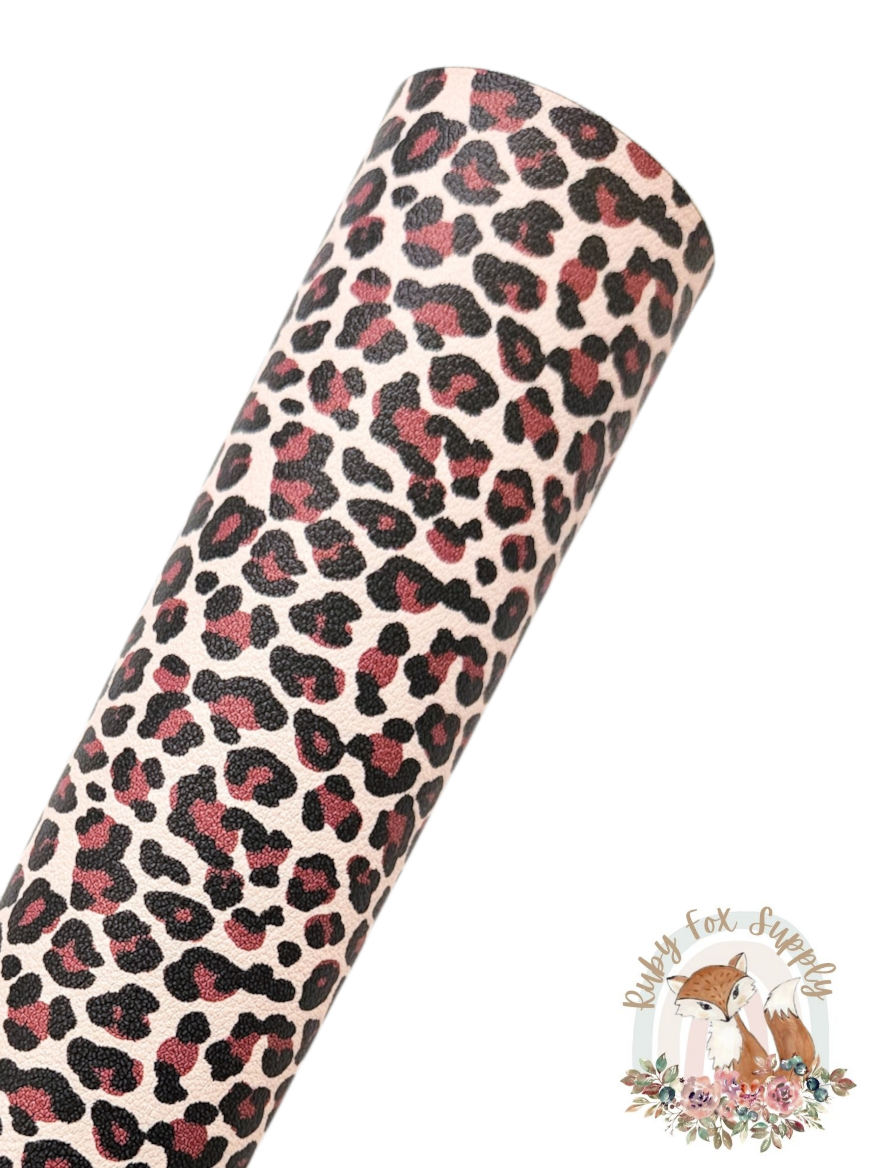 Large Leopard/Cheetah Animal Print 9x12 faux leather sheet