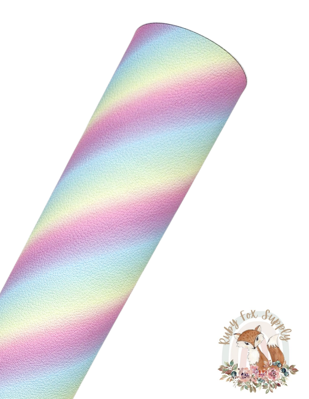 Pastel Diagonal Rainbow Stripe 9x12 faux leather sheet