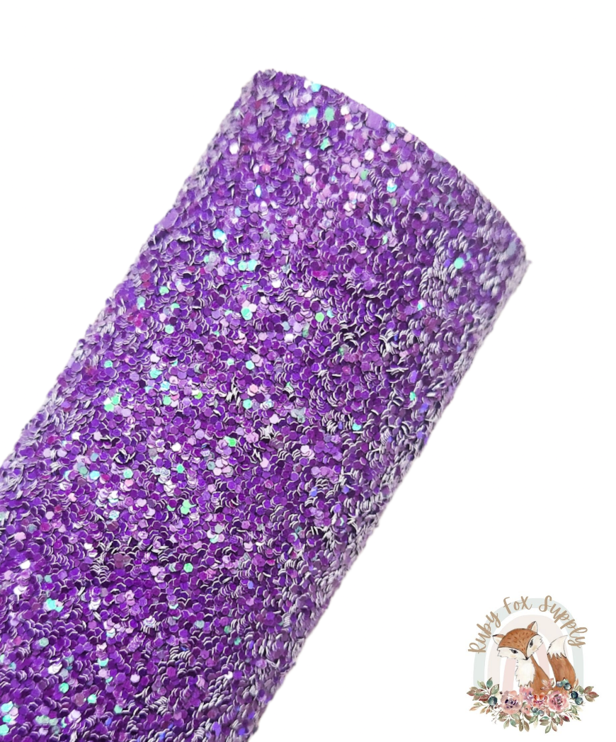 Deep Purple Sparkle Chunky Glitter 9x12 faux leather sheet