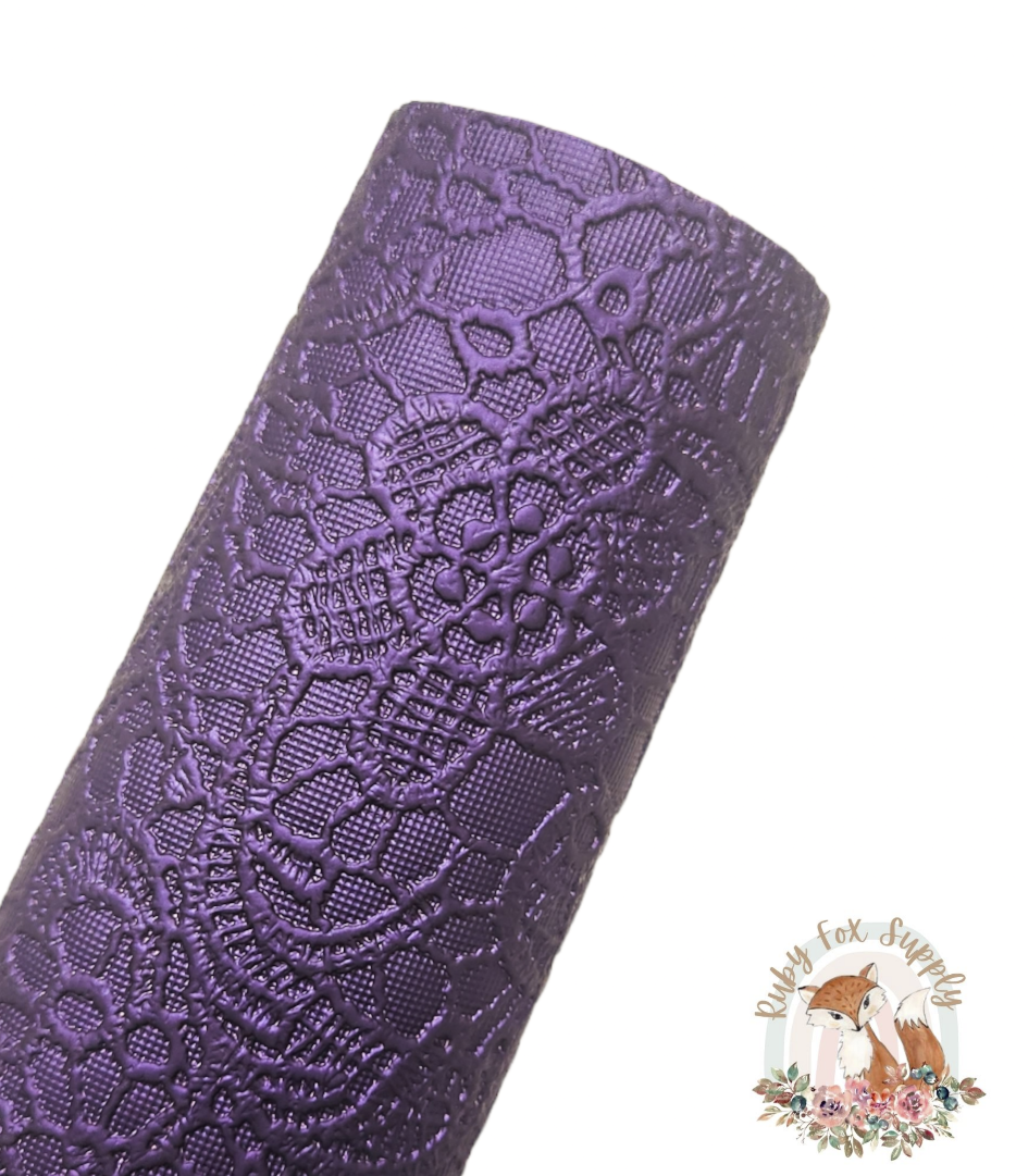 Dark Purple Butter Lace 9x12 faux leather sheet