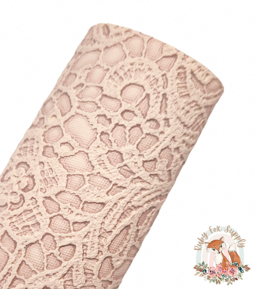 Sand Butter Lace 9x12 faux leather sheet