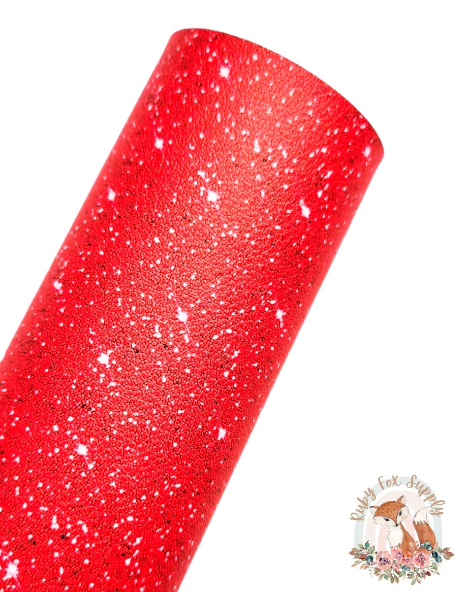 Red Faux Sparkling Glitter 9x12 faux leather sheet