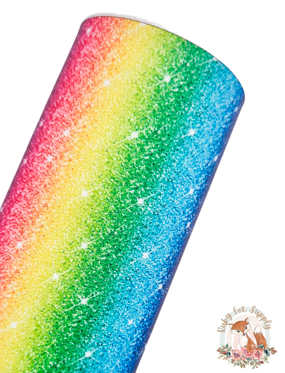 Rainbow Stripe Faux Glitter 9x12 faux leather sheet