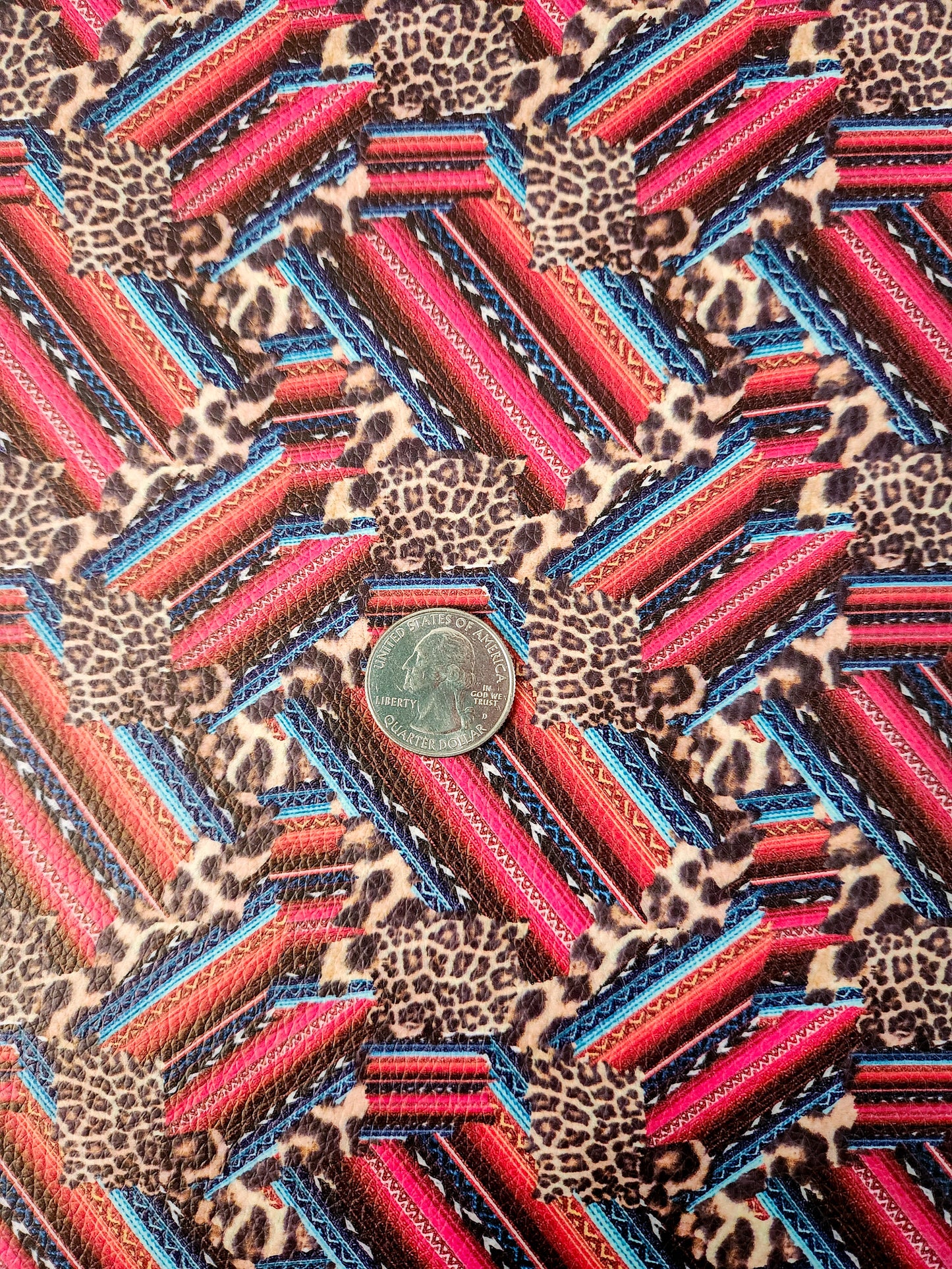Cheetah Serape Patches 9x12 faux leather sheet