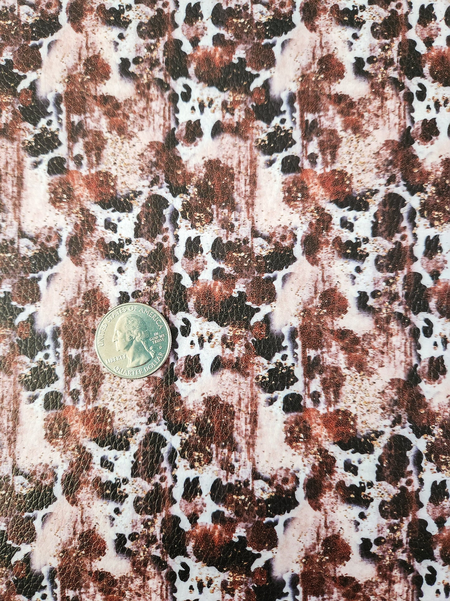 Cow Print Splatter 9x12 faux leather sheet