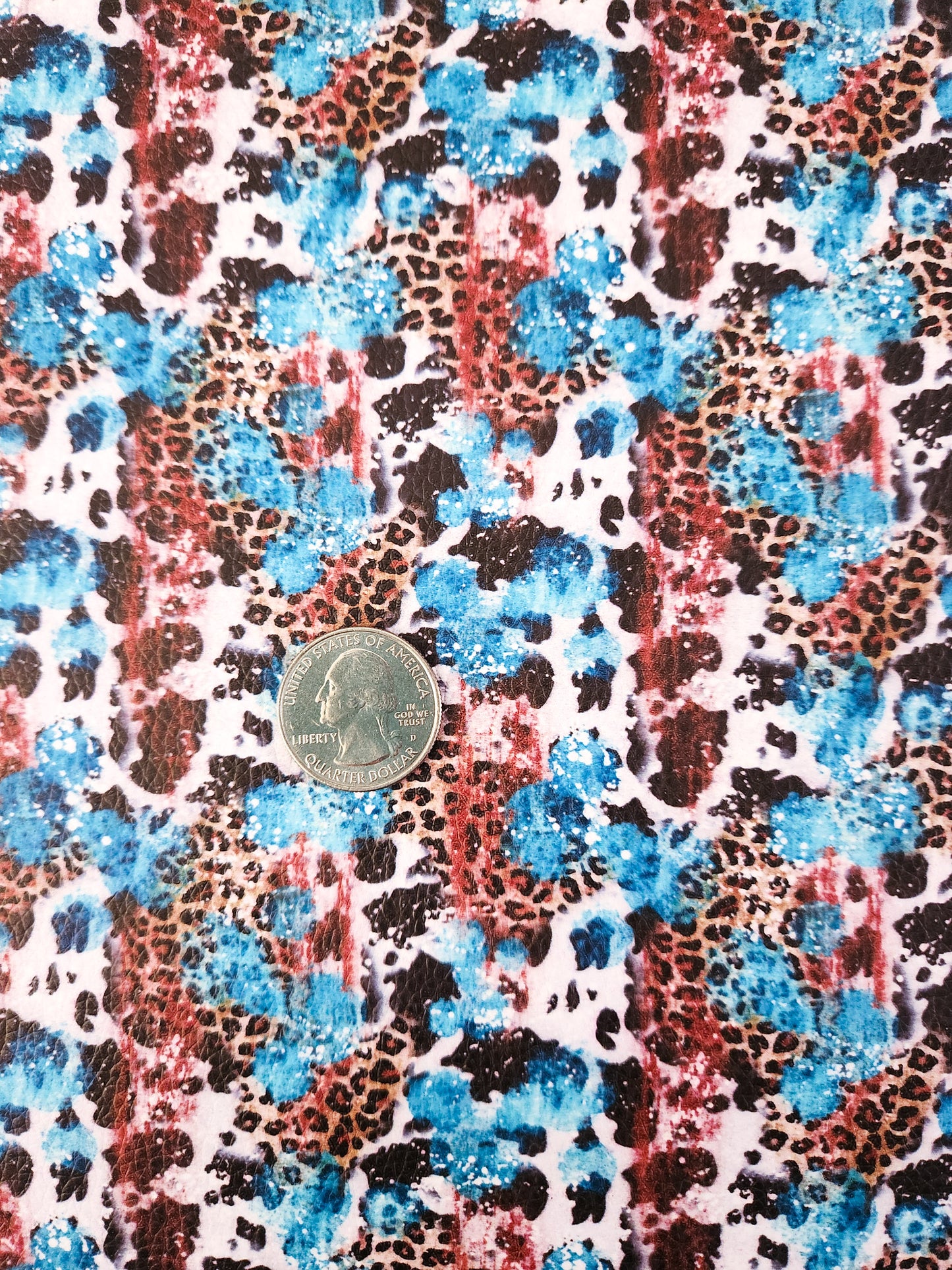Cow Print Cheetah Splatter 9x12 faux leather sheet