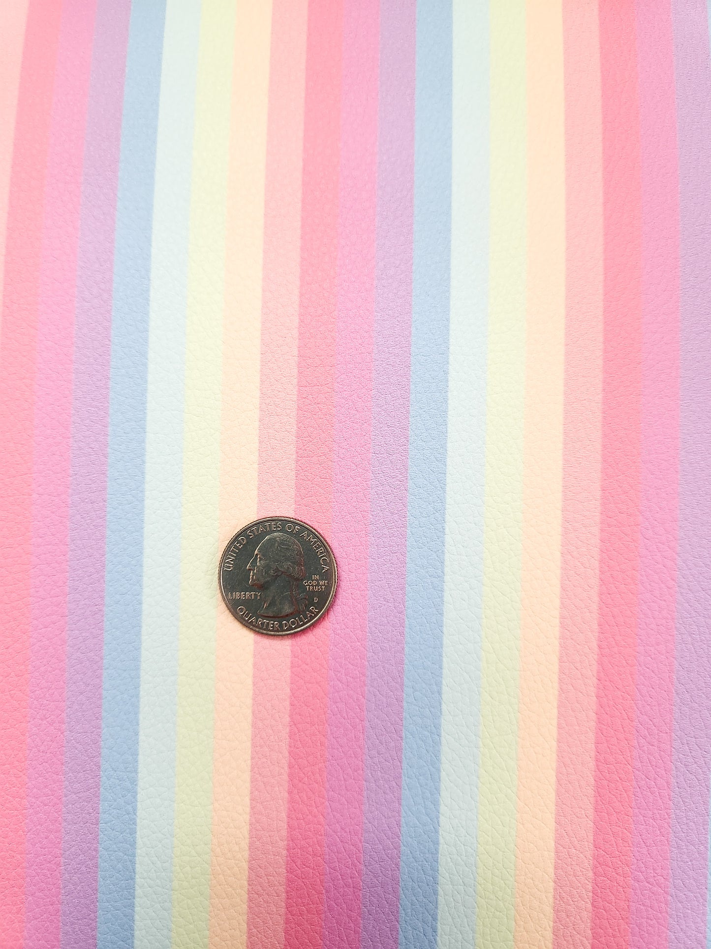 Pastel Rainbow Stripes 9x12 faux leather sheet