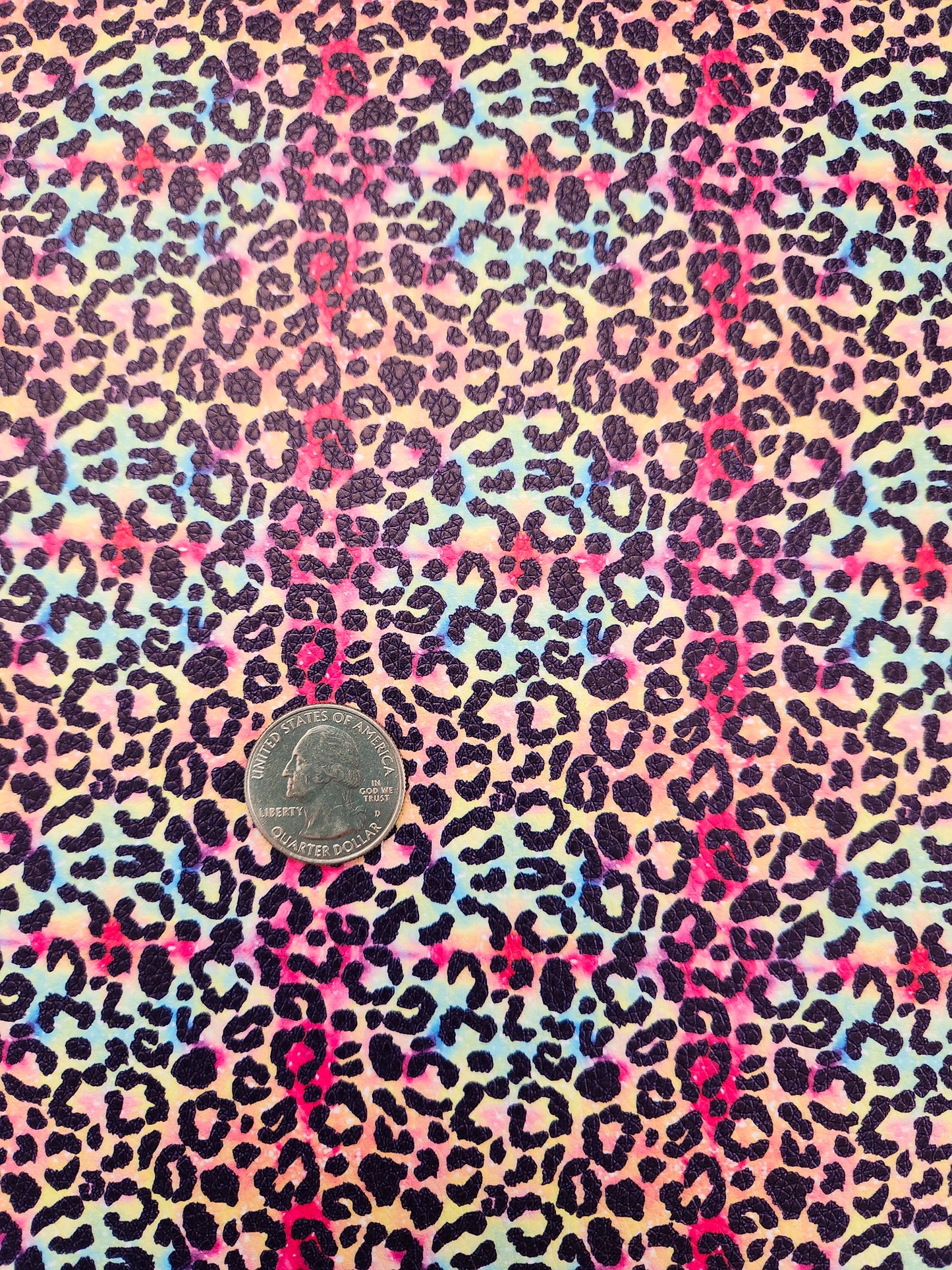Warm Colorful Leopard Print 9x12 faux leather sheet
