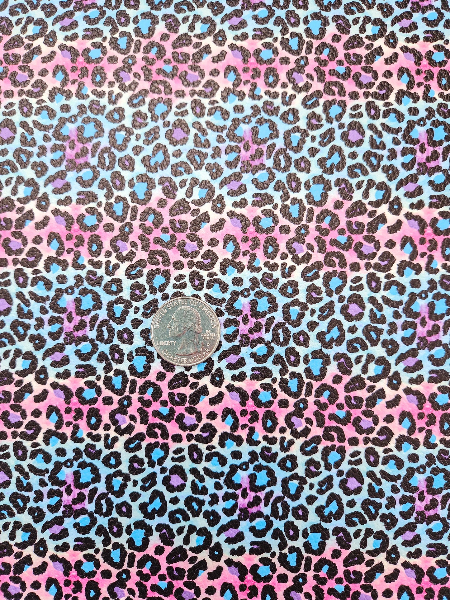 Cool Colorful Leopard Print 9x12 faux leather sheet