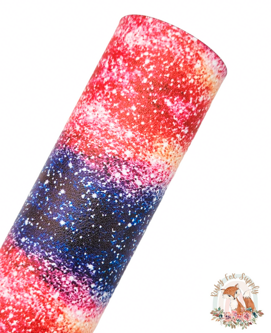 Galaxy Stripe Faux Sparkly Glitter 9x12 faux leather sheet