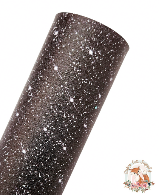 Black Faux Sparkly Glitter 9x12 faux leather sheet