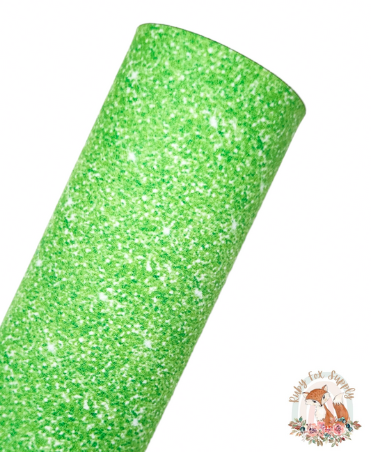 Light Green Faux Sparkly Glitter 9x12 faux leather sheet