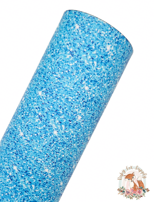 Light Blue Faux Sparkly Glitter 9x12 faux leather sheet