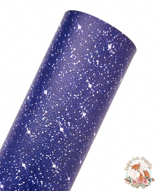 Blue Faux Sparkly Glitter 9x12 faux leather sheet