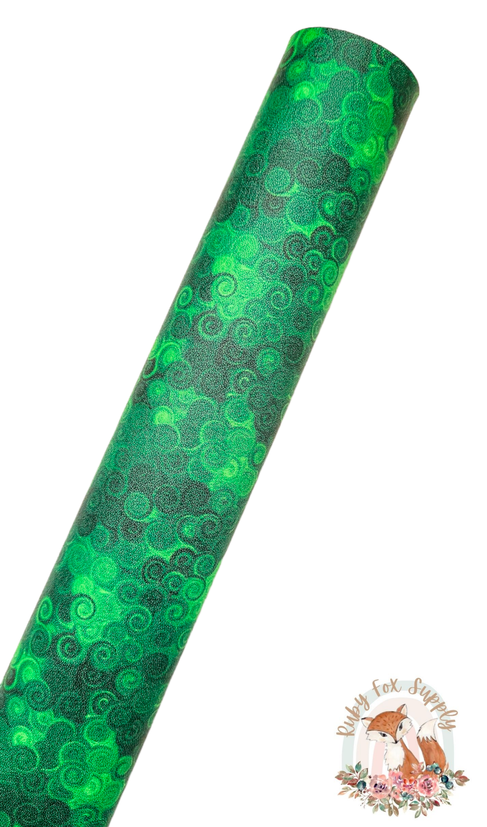 Green Swirls 9x12 faux leather sheet