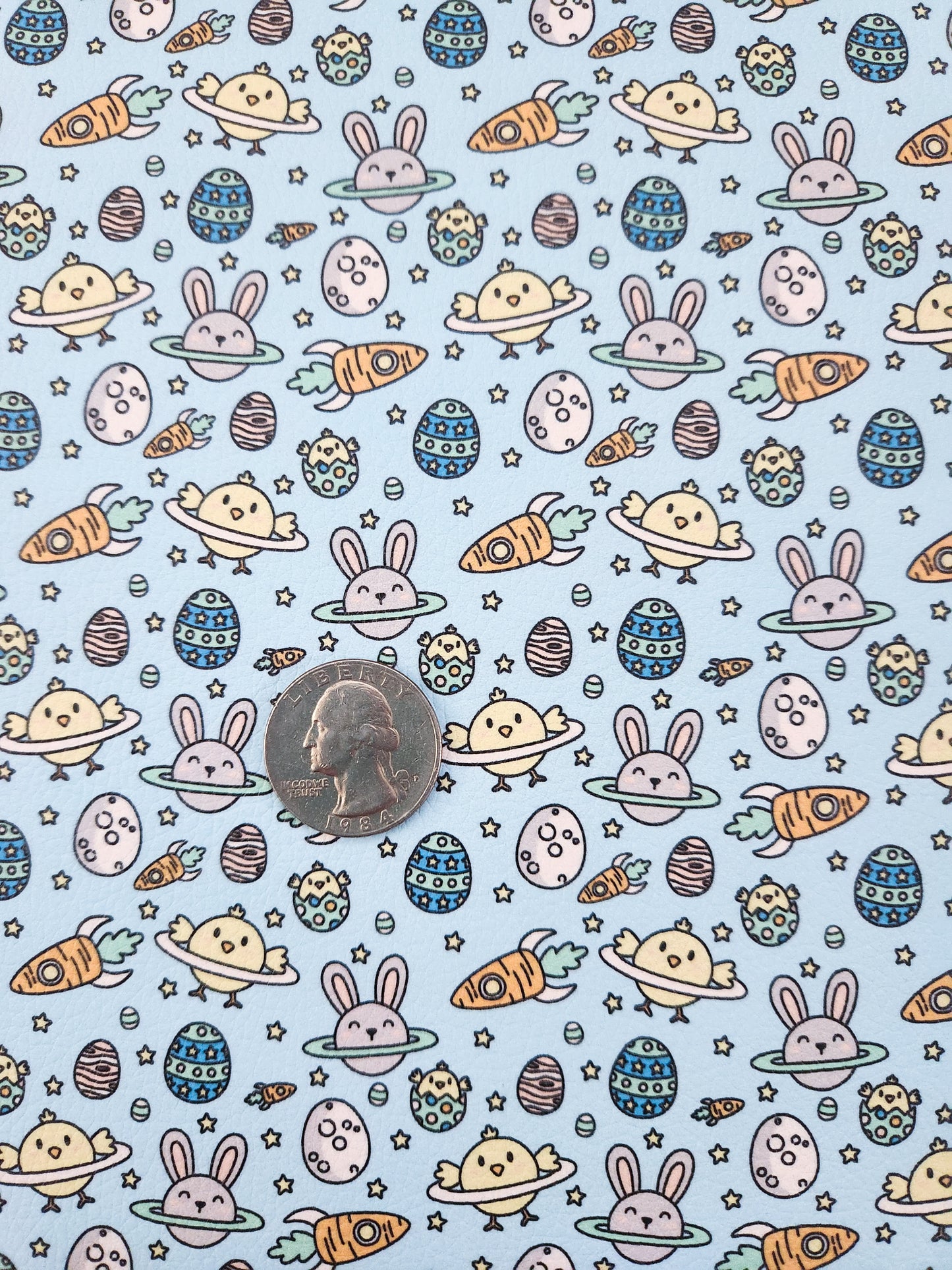 Space Easter 9x12 faux leather sheet