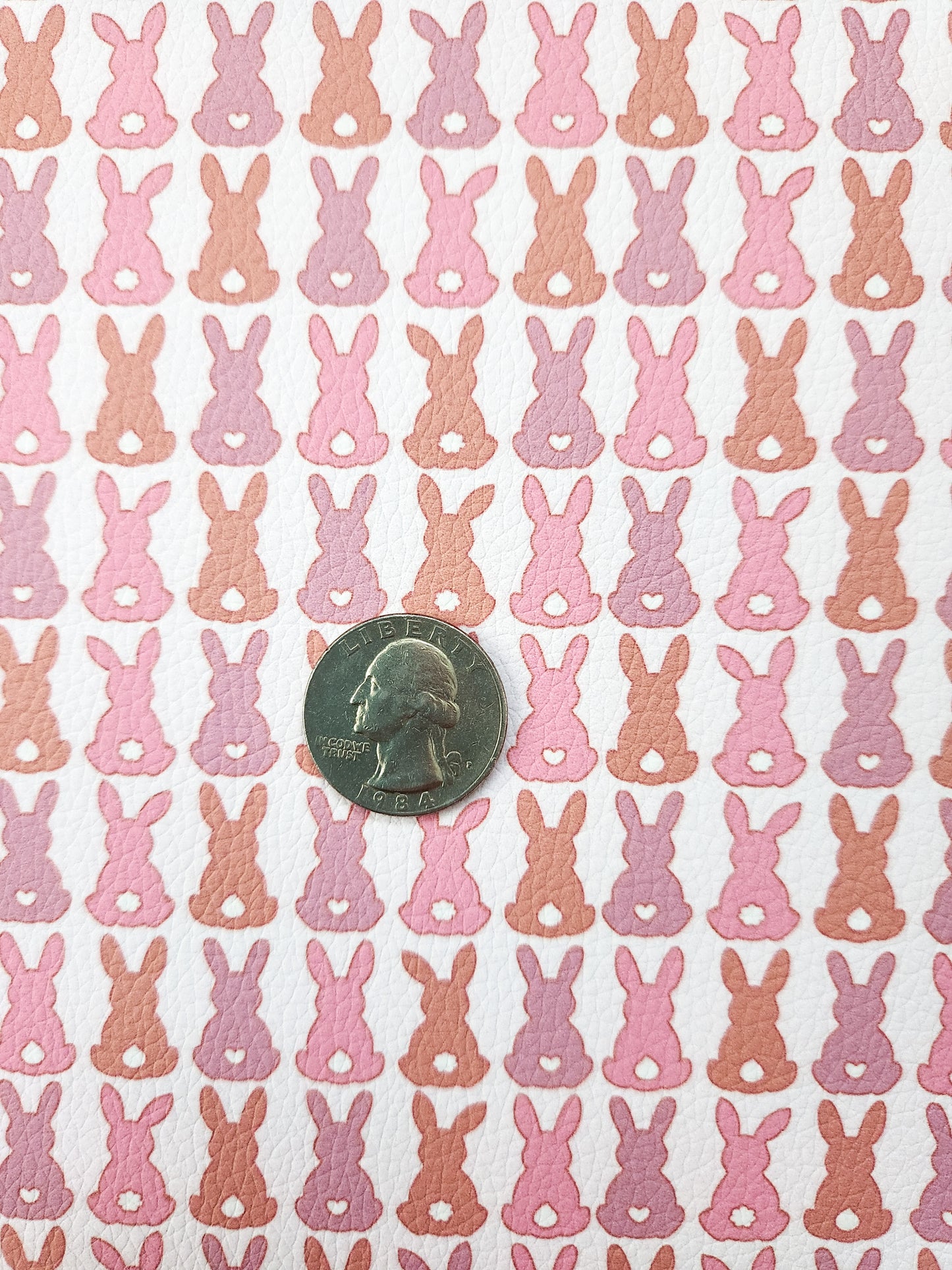 Pink Bunnies 9x12 faux leather sheet
