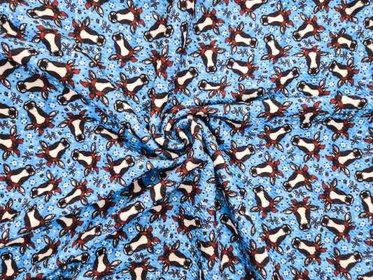 Blue Cow Fabric Strip