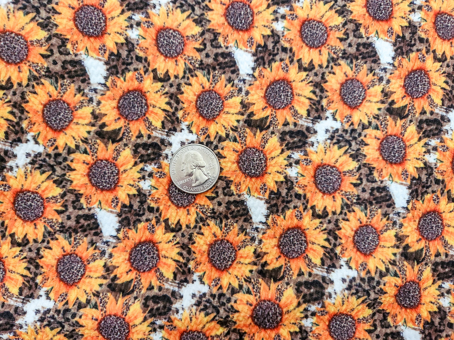Sunflower Cheetah Brushstrokes Fabric Strip