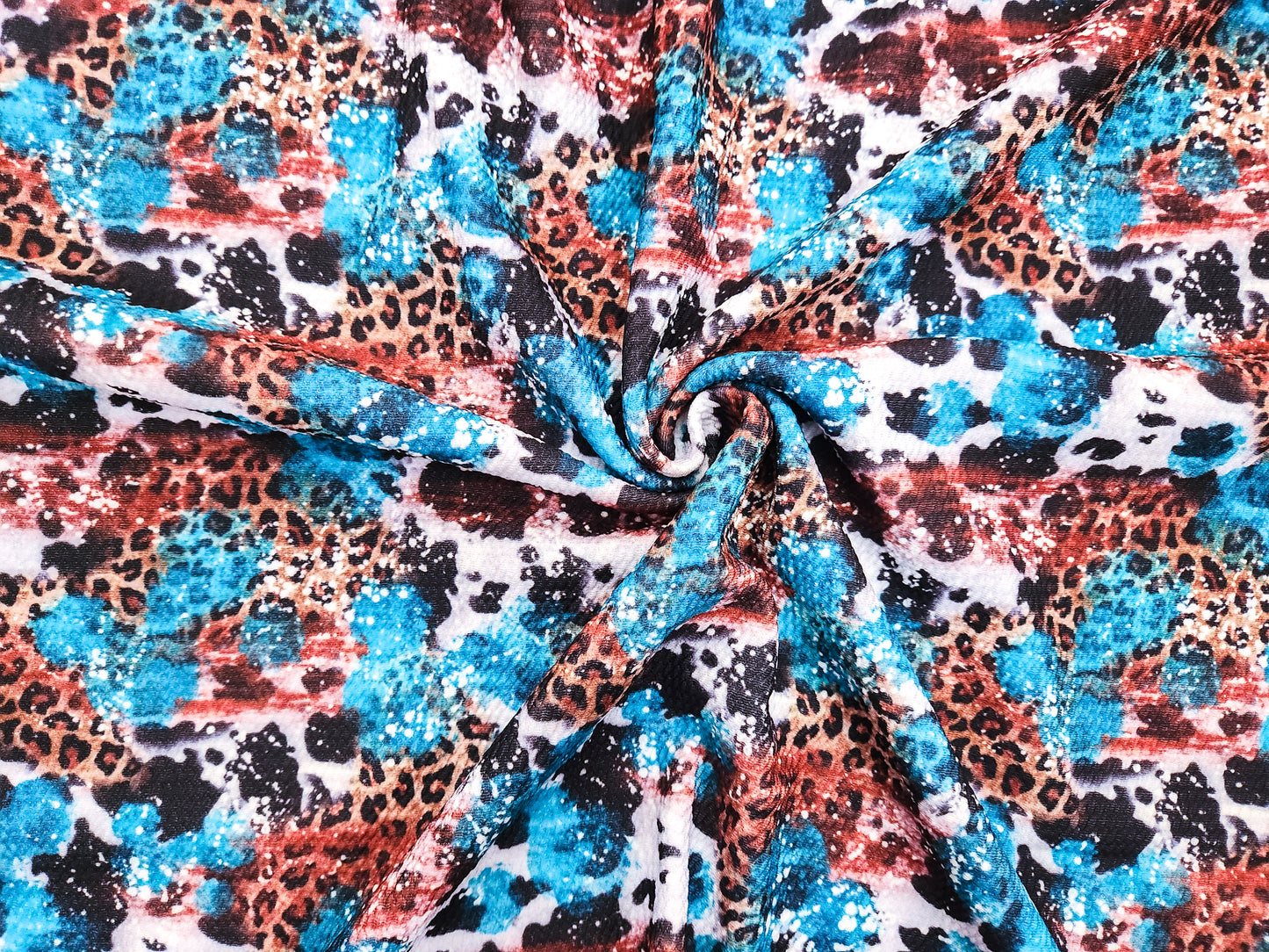 Cow Cheetah Print Splatter Fabric Strip