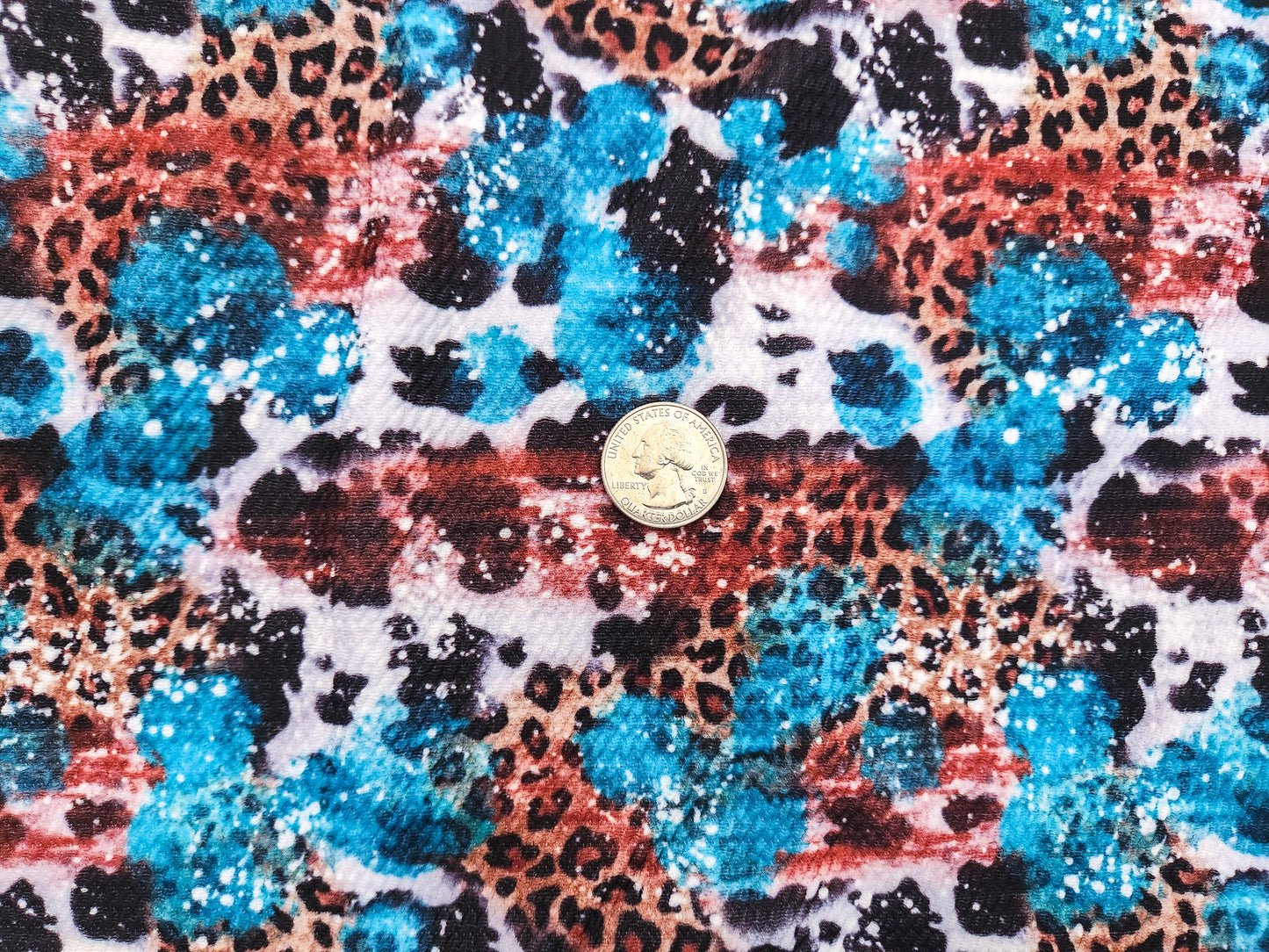 Cow Cheetah Print Splatter Fabric Strip