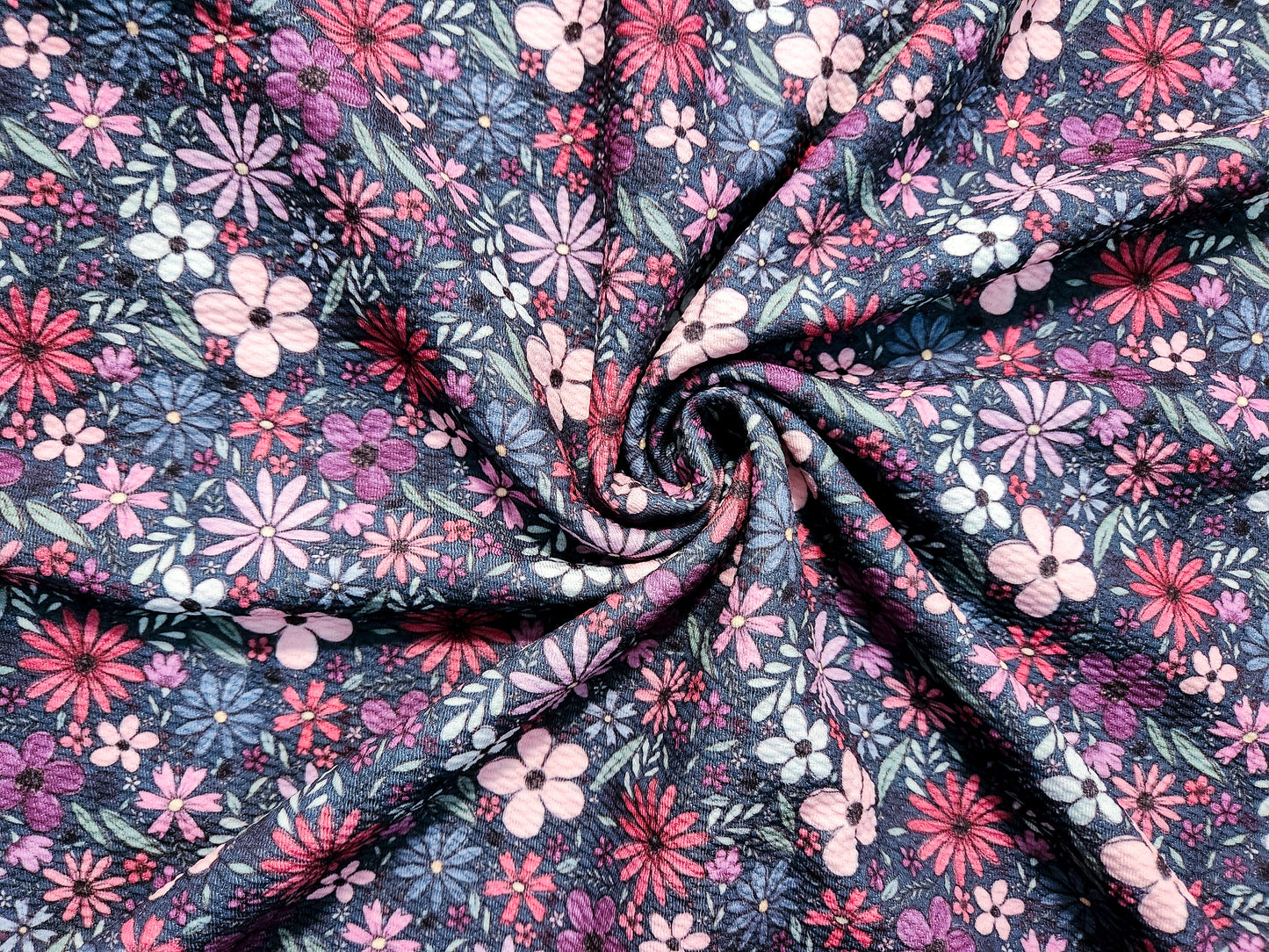 Dark Sketchy Floral Fabric Strip