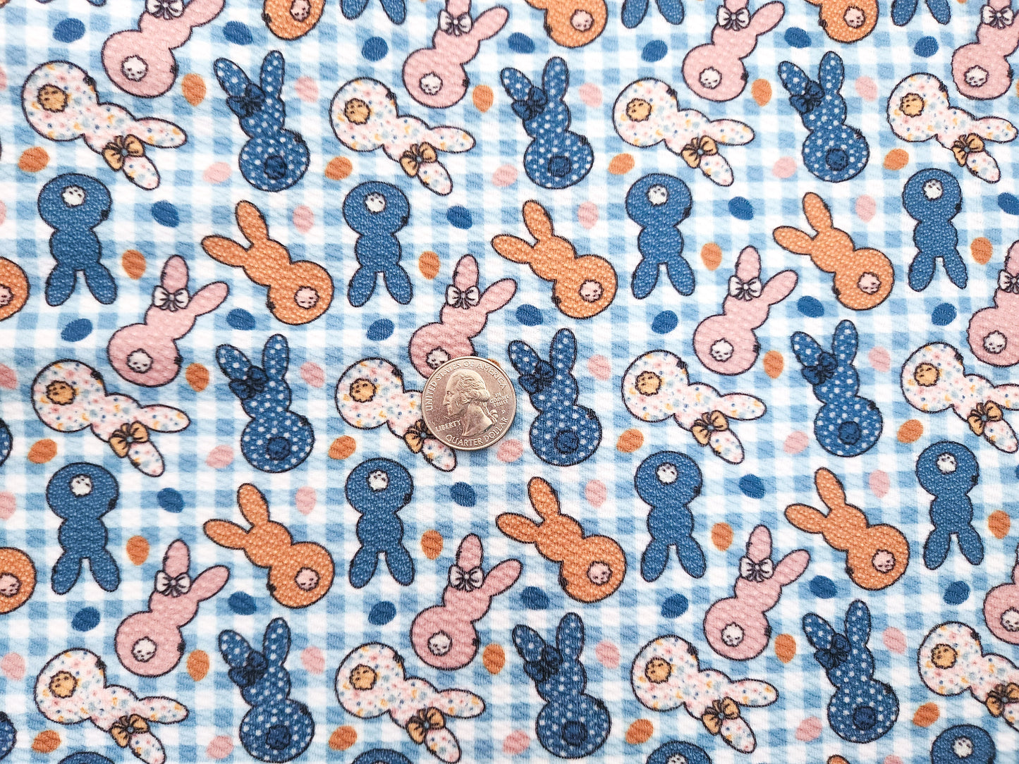 Blue and Yellow Bunny Fabric Strip