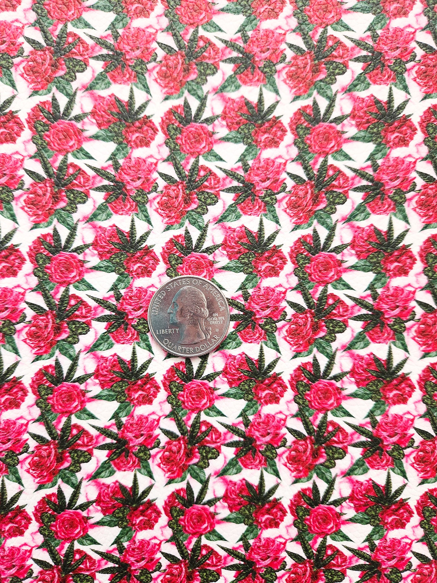 Marijuana Roses 9x12 faux leather sheet