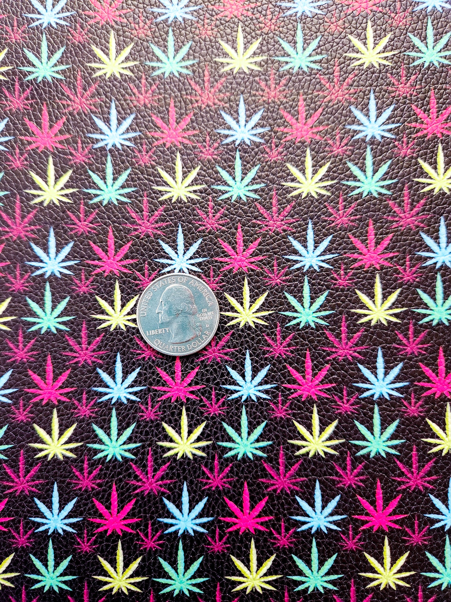 Colorful Weed 9x12 faux leather sheet