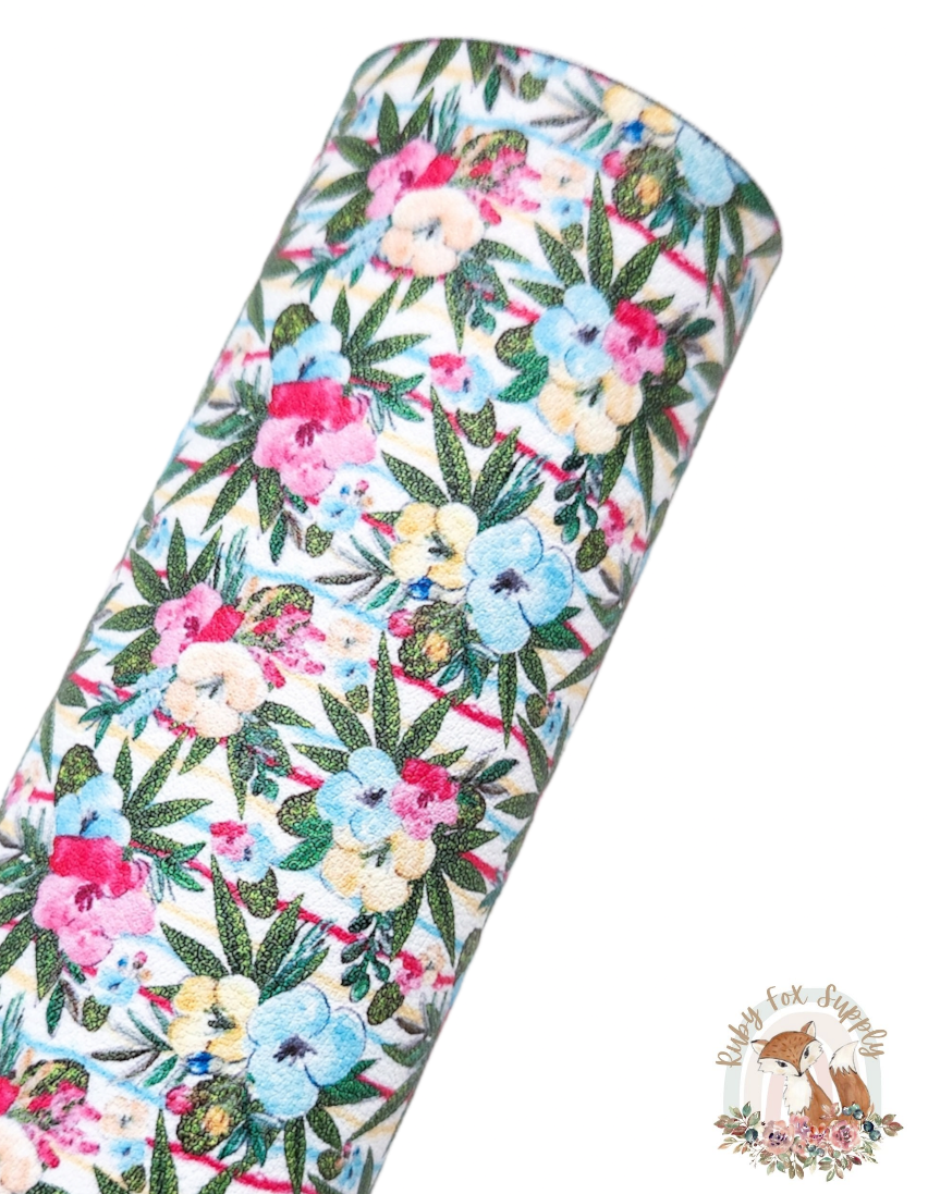 Weed Floral 9x12 faux leather sheet